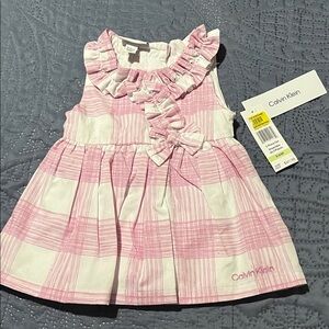 Calvin Klein Kids Dress in Pink and White